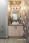 Powder room featuring Resene wallpaper